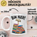 Buchleser Bücher Lesen Tasse Geschenk Lustige Geschenkidee Spruch Bin Hier Weiß Trendation