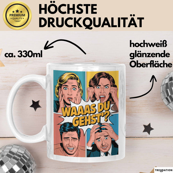 Büroarbeit Kollege Abschied Tasse Geschenk Lustige Geschenkidee Spruch Du Gehst Weiß Trendation