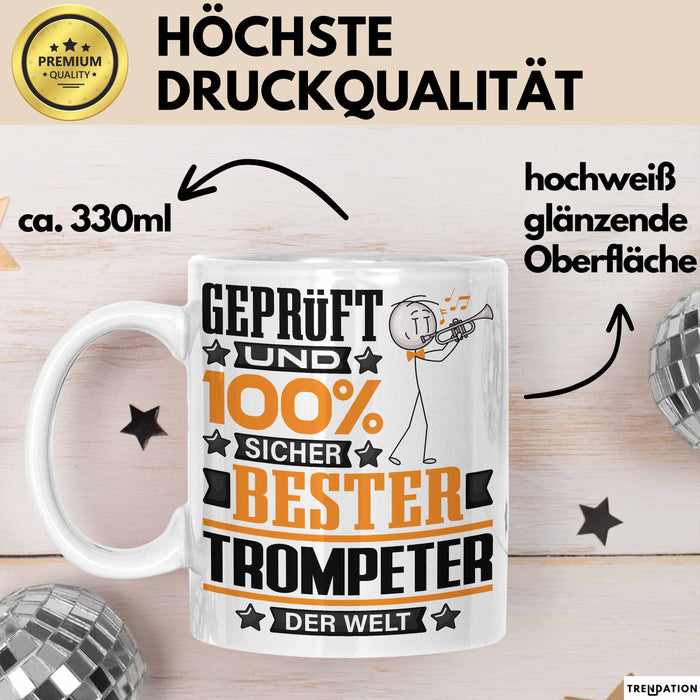 Trompeter Geschenk Lustiger Spruch für Trompeter Geschenkidee Bester Trompeter Der Welt Weiß Trendation