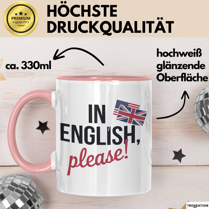 Englischlehrer Tasse Geschenk Auf Englisch Bitte Geschenk Rosa Trendation