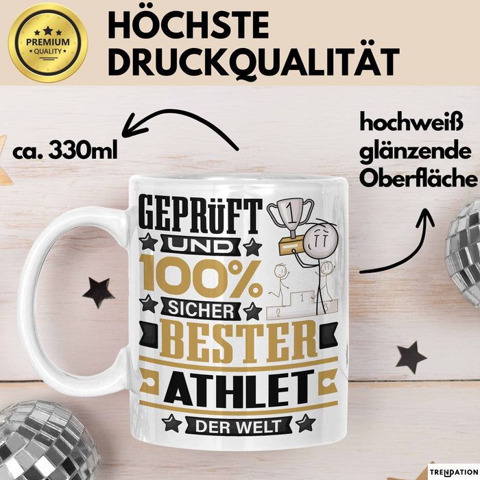 Athlet Geschenk Lustiger Spruch für Athlet Geschenkidee Bester Athlet Der Welt Weiß Trendation