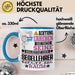 Segellehrer Geschenk Tasse Lustiger Spruch Erheben Sie Sich Der Segellehrer Betritt den Raum Blau Trendation