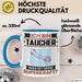 Taucher Tasse Geschenk für Taucher Geburtstag Lustiger Spruch Kaffee-Becher Was Ist Deine Superkraft Blau Trendation