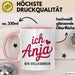 Anja Tasse Geschenk Ich Bin Vollkommen Anja Geschenkidee Geburtstag Rosa Trendation