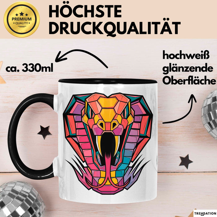 Reptil Schlange Tier Tasse Geschenk Lustige Geschenkidee Spruch Schwarz Trendation