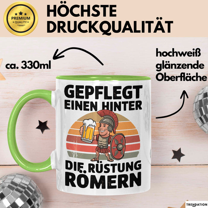Bierliebhaber Biertrinker Faultier Tasse Geschenk Lustige Geschenkidee Spruch Gepflegt Einen Hinter Die Rüstung Römern Grün Trendation