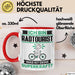 Radtourist Tasse Geschenk für Radtourist Geburtstag Lustiger Spruch Kaffee-Becher Was Ist Deine Superkraft Rot Trendation