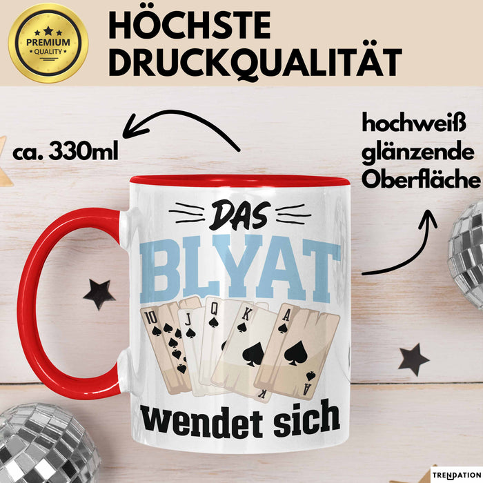 Poker Tasse Geschenk Das Blyat Wendet Sich Spruch Geschenkidee Rot Trendation
