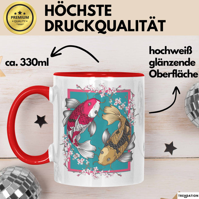 Koi-Fisch-Liebhaber Tasse Geschenk Koifische Rot Trendation