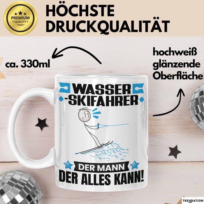 Wasserskifahrer Tasse Geschenk für Wasserskifahrer Der Mann Der Alles Kann Geschenkidee zum Geburtstag Weiß Trendation
