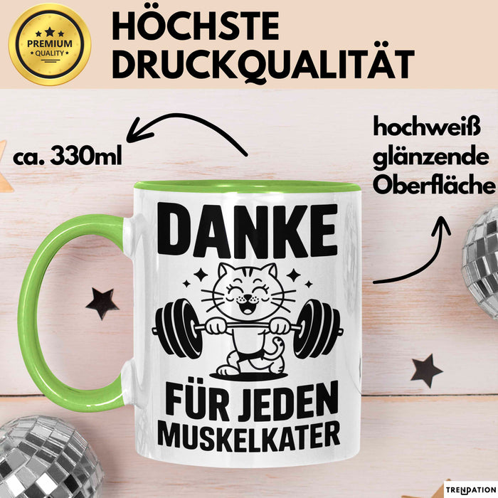 Fußballtrainer Fußballteam Tasse Geschenk Lustige Geschenkidee Spruch Danke Für Jeden Muskelkater Grün Trendation
