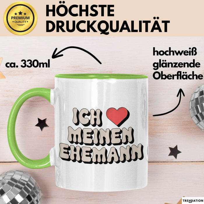 Ehefrau Ehefrauen Verheiratete Frauen Sarkasmus Tasse Becher Geschenk Lustige Geschenkidee Spruch Ich Meinen Ehemann Grün Trendation