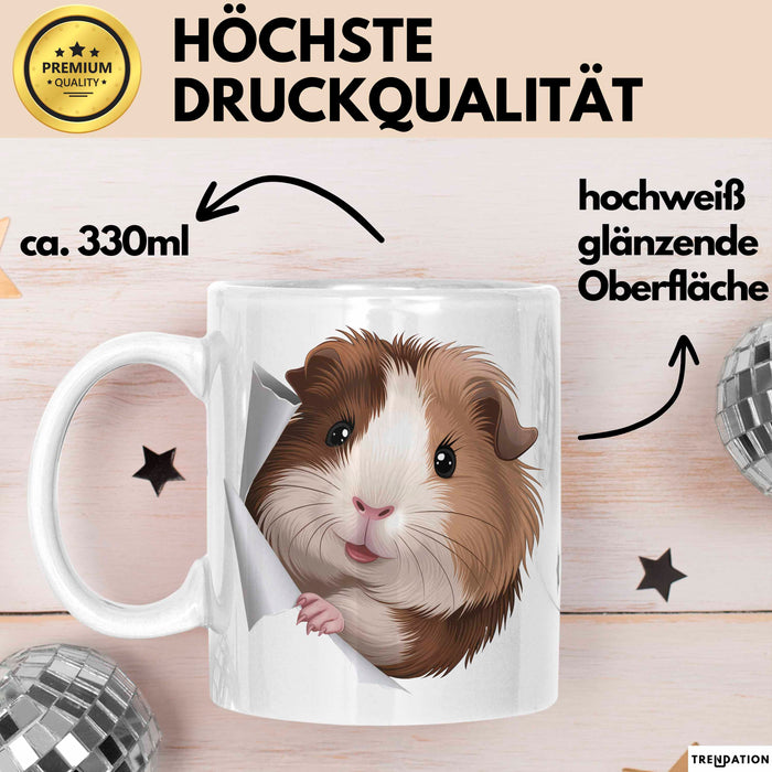 Meerschweinchen Tier Tasse Geschenk Lustige Geschenkidee Weiß Trendation