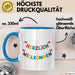 Willkommensparty Dekoration Tasse Geschenk Lustige Geschenkidee Spruch Herzlich Willkommen Blau Trendation