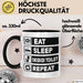 Skibidi Toilet Tasse Geschenk Meme Eat Sleet Repeat Becher Geschenkdiee Trendation