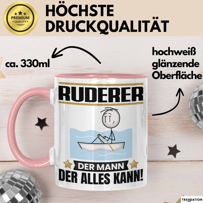 Ruderer Tasse Geschenk für Ruderer Der Mann Der Alles Kann Geschenkidee zum Geburtstag Rosa Trendation