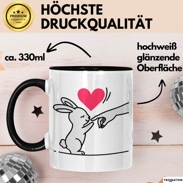 Kaninchen Hase Tierliebhaber Tasse Geschenk Lustige Geschenkidee Spruch Schwarz Trendation