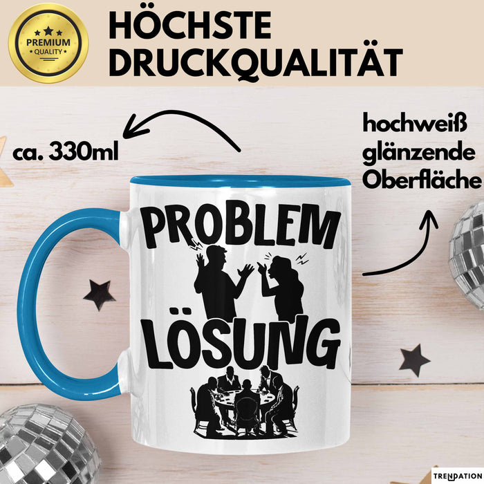 Poker Tasse Geschenk für Poker-Spieler Männer Geschenkidee Problem und Lösung Poker Spielen Kartenspielen Blau Trendation
