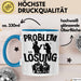 Poker Tasse Geschenk für Poker-Spieler Männer Geschenkidee Problem und Lösung Poker Spielen Kartenspielen Blau Trendation