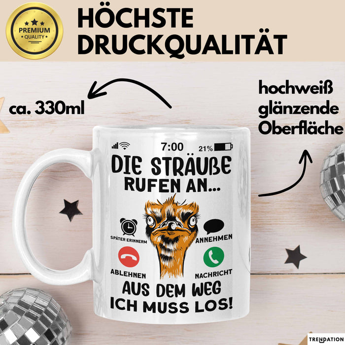 Strauß Liebhaber Tasse Geschenk Die Sträße Rufen An Geschenkidee Becher Weiß Trendation
