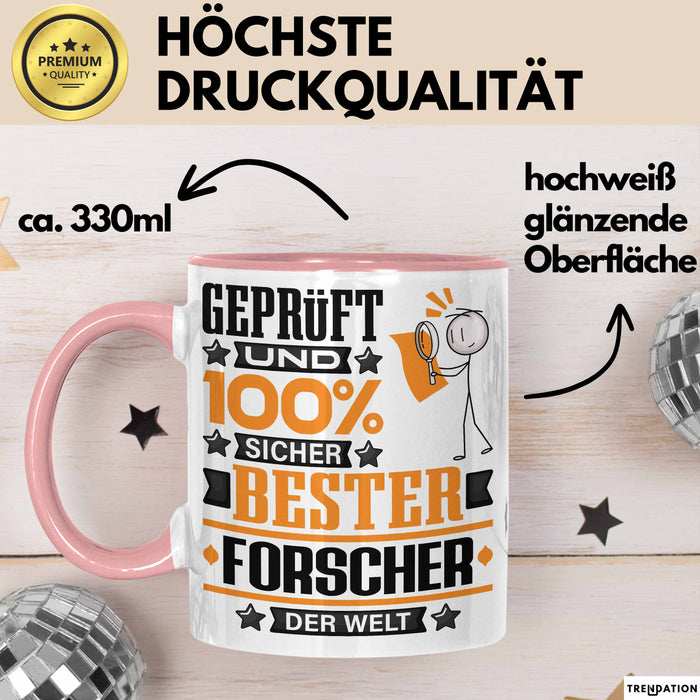 Forscher Geschenk Lustiger Spruch für Forscher Geschenkidee Bester Forscher Der Welt Rosa Trendation