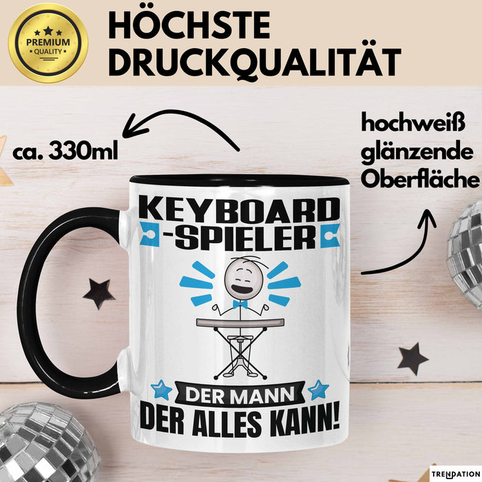 Keyboard-Spieler Tasse Geschenk für Keyboard-Spieler Der Mann Der Alles Kann Geschenkidee zum Geburtstag Schwarz Trendation