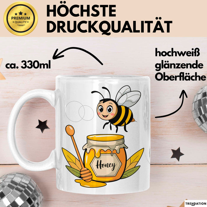 Bienenliebhaber Tasse Geschenkidee für Bestäuber Fan Weiß Trendation