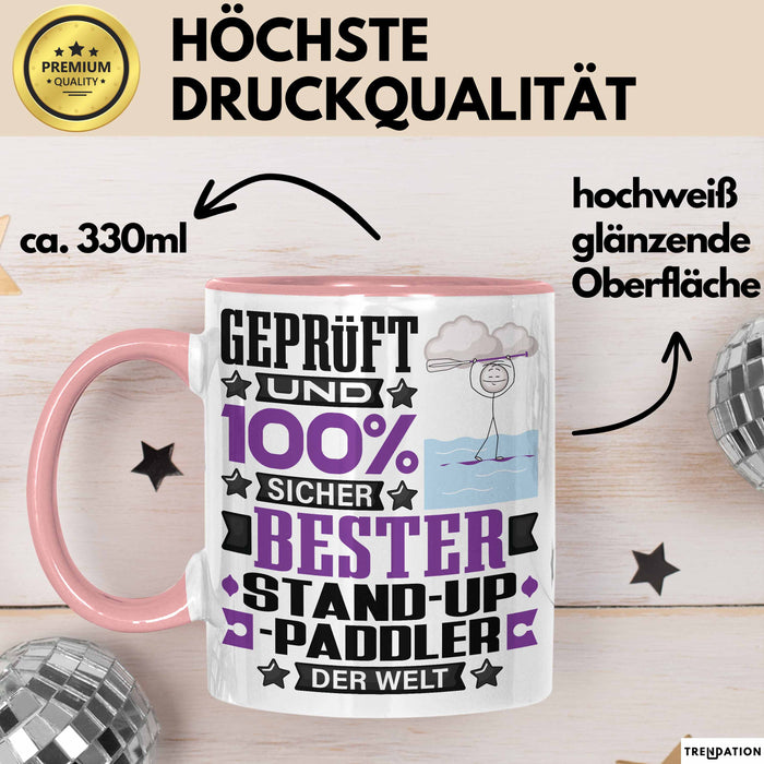 Stand-Up-Paddler Geschenk Lustiger Spruch für Stand-Up-Paddler Geschenkidee Bester Stand-Up-Paddler Der Welt Rosa Trendation
