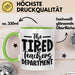 Lehrer Tasse Geschenk Müde The Tired Teacher Department Geschenkidee Lieblingslehrer Kaffee-Becher Grün Trendation