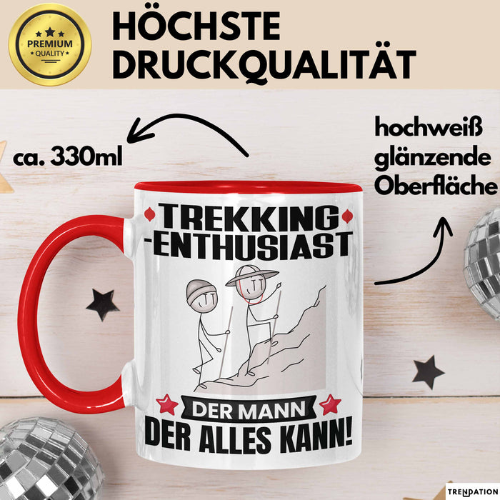 Trekking-Enthusiast Tasse Geschenk für Trekking-Enthusiast Der Mann Der Alles Kann Geschenkidee zum Geburtstag Rot Trendation