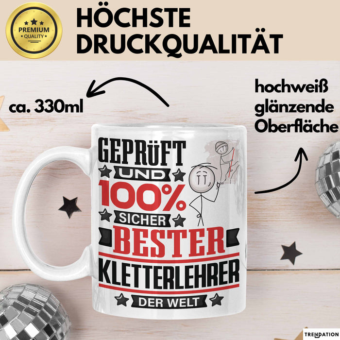 Kletterlehrer Geschenk Lustiger Spruch für Kletterlehrer Geschenkidee Bester Kletterlehrer Der Welt Weiß Trendation