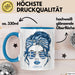 Grieche Tasse Geschenk Greek Woman Frau Becher Kaffee-Becher Blau Trendation