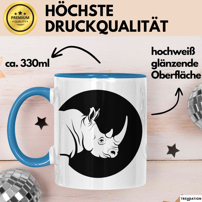 Nashorn Tasse Geschenk Lustige Geschenkidee Spruch Blau Trendation
