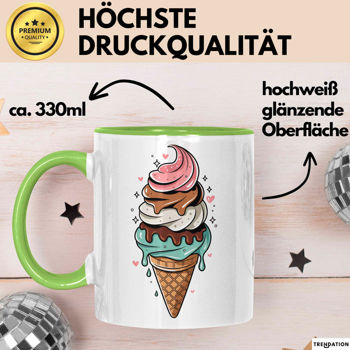 Dessert Fan Tasse Geschenkidee Kuchen und Gebäck Liebhaber Grün Trendation