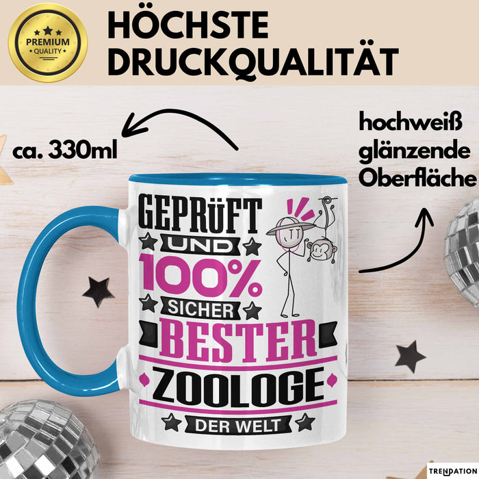 Zoologe Geschenk Lustiger Spruch für Zoologe Geschenkidee Bester Zoologe Der Welt Blau Trendation