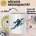 Skifahrer Tasse Geschenkidee für Schneepisten Fans Grün Trendation