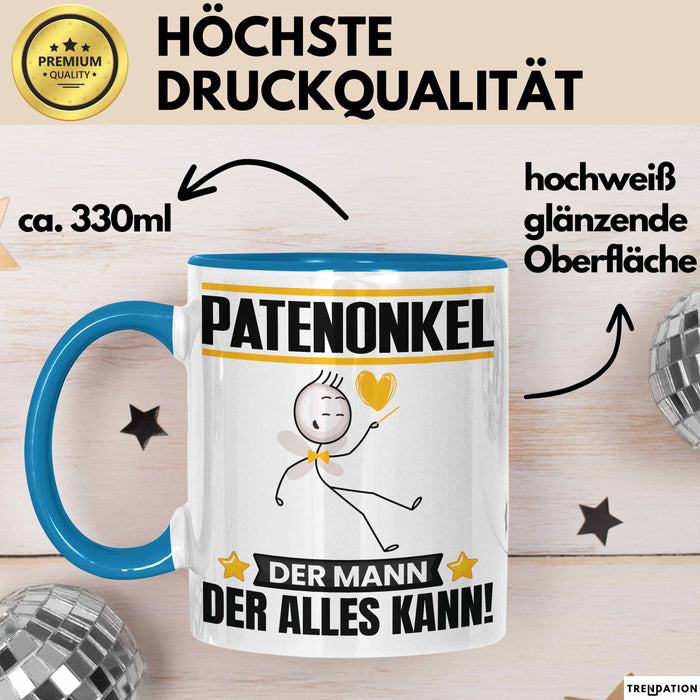 Patenonkel Tasse Geschenk für Patenonkel Der Mann Der Alles Kann Geschenkidee zum Geburtstag Blau Trendation