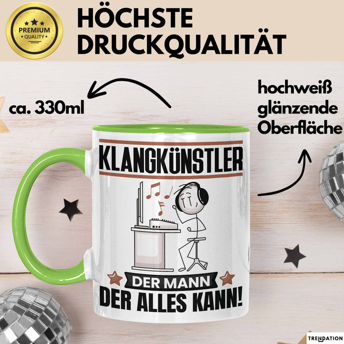 Klangkünstler Tasse Geschenk für Klangkünstler Der Mann Der Alles Kann Geschenkidee zum Geburtstag Grün Trendation
