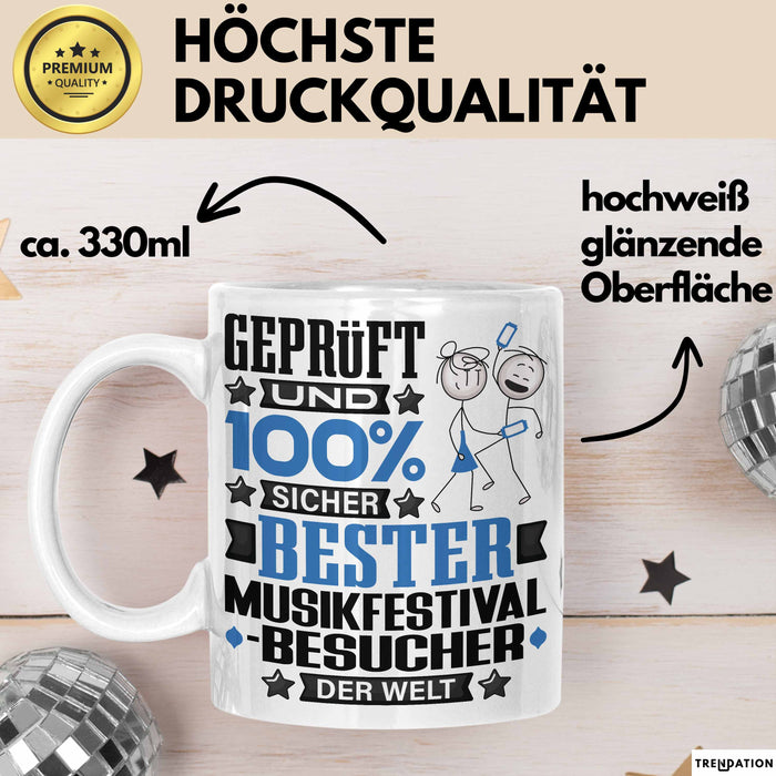 Musikfestival-Besucher Geschenk Lustiger Spruch für Musikfestival-Besucher Geschenkidee Bester Musikfestival-Besucher Der Welt Weiß Trendation
