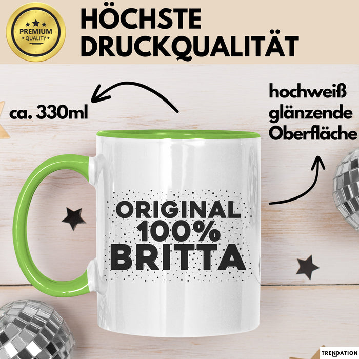 Britta Tasse Original 100% Britta Geschenk Grün Trendation