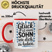 Sohn Tasse Geschenk Glueck Ist Einen Sohn Wie Dich Geschenkidee Mama Papa Rot Trendation