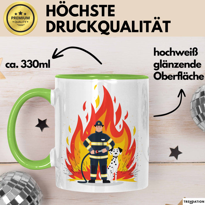 Feuerwehrmann Tasse Geschenk Lustige Geschenkidee Spruch Für Feuer Helden Grün Trendation