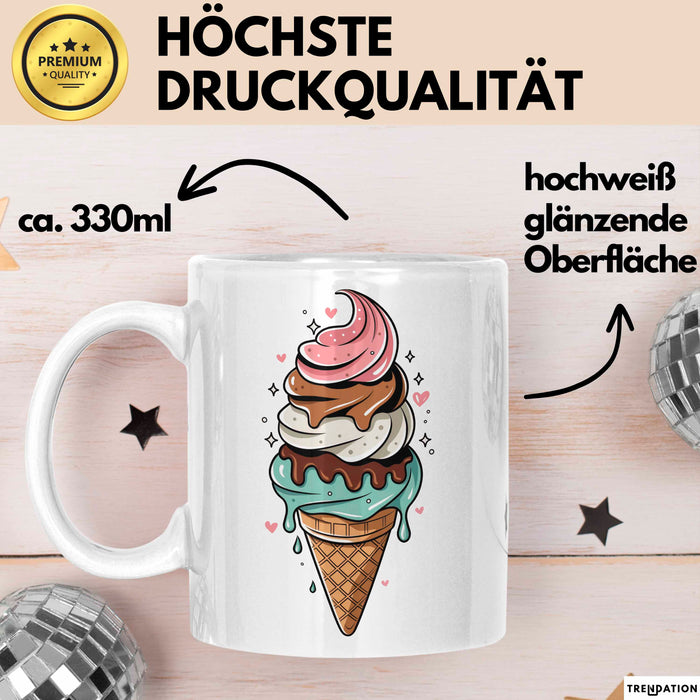 Dessert Fan Tasse Geschenkidee Kuchen und Gebäck Liebhaber Weiß Trendation