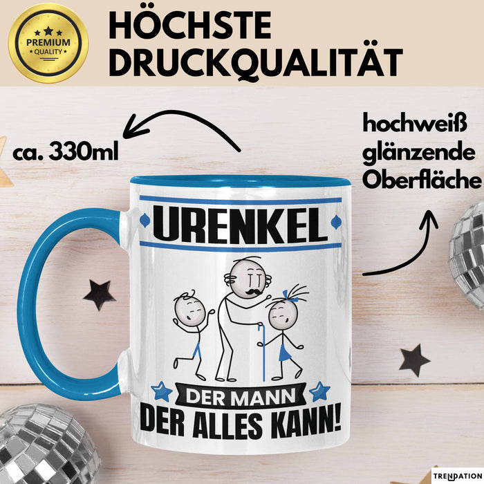 Urenkel Tasse Geschenk für Urenkel Der Mann Der Alles Kann Geschenkidee zum Geburtstag Blau Trendation