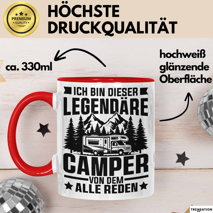 Camper Tasse Geschenk Wohnwagen Camping Geschenkidee Rot Trendation