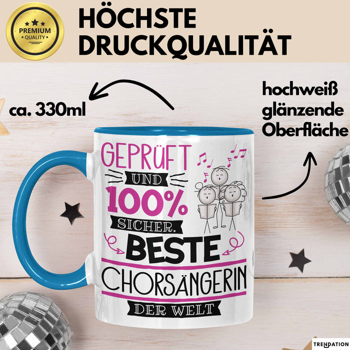 Chorsängerin Geschenk Becher Tasse Gott Schuf Alle Menschen Gleich Nur Die Besten Durfeten Chorsängerin Werden Geschenkidee Lustig Blau Trendation