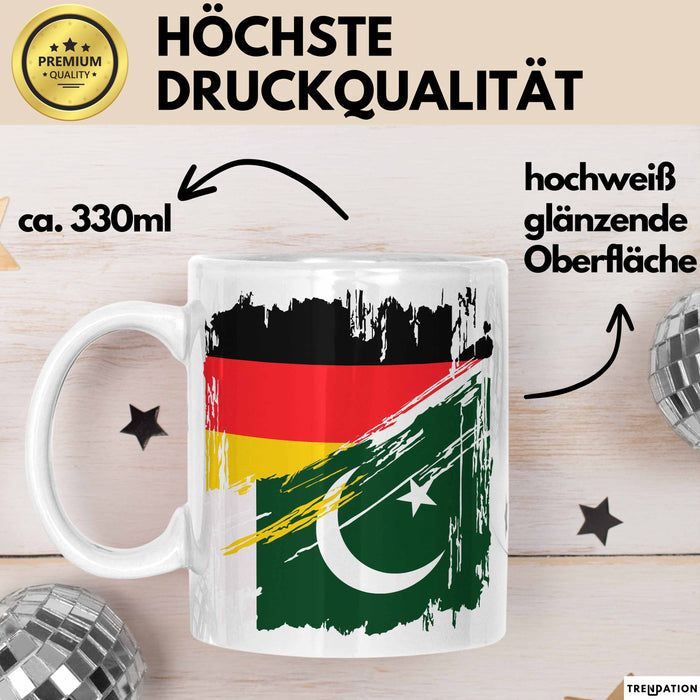 Pakistan Deutschland Flagge Halb Deutscher Halb Pakistaner Fußball Germany 2025 Europa Pakistan Weiß Trendation
