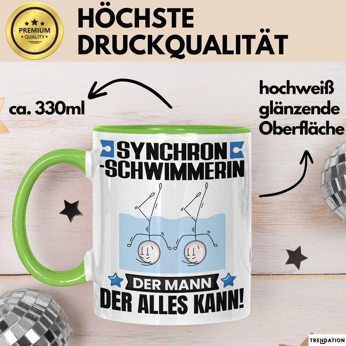 Synchronschwimmerin Tasse Geschenk für Synchronschwimmerin Der Mann Der Alles Kann Geschenkidee zum Geburtstag Grün Trendation