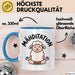Schaf Tier Bauer Tasse Becher Geschenk Lustige Geschenkidee Spruch Mahditation Blau Trendation