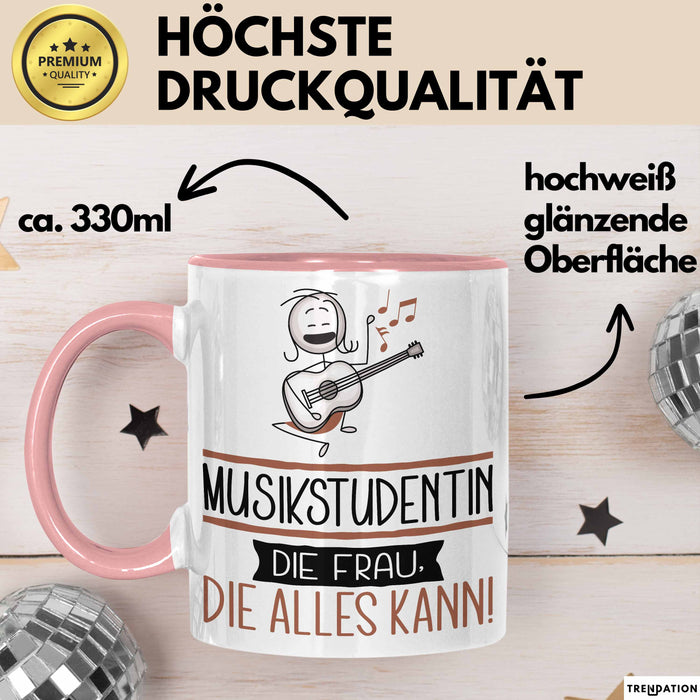 Musikstudentin Geschenk Tasse Becher Die Frau Die Allen Kann Geschenkidee für eine Musikstudentin Lustig Rosa Trendation